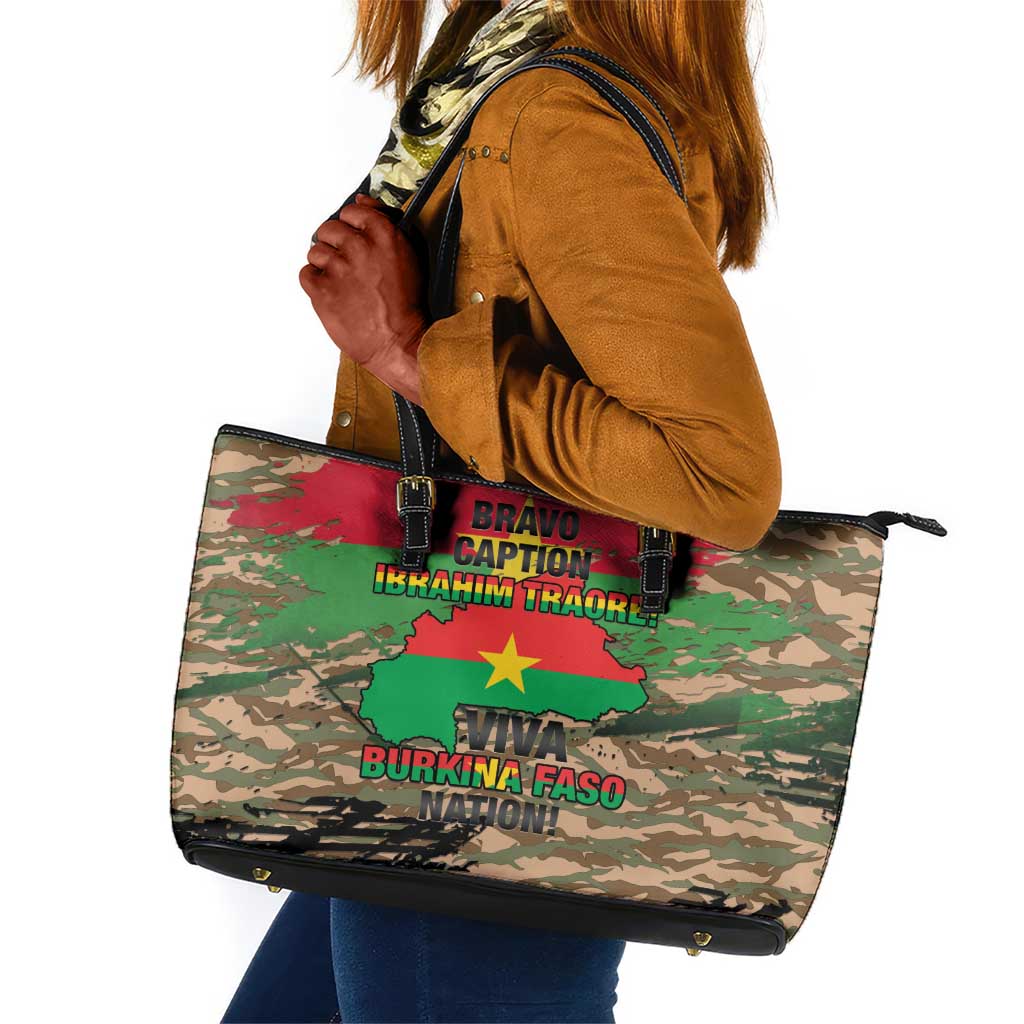 Bravo Caption Traore! Viva Burkina Faso Nation! Leather Tote Bag