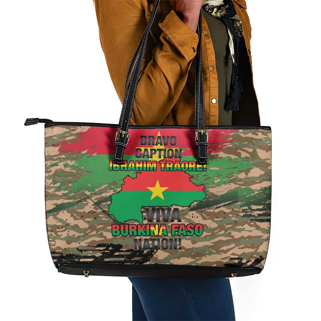 Bravo Caption Traore! Viva Burkina Faso Nation! Leather Tote Bag