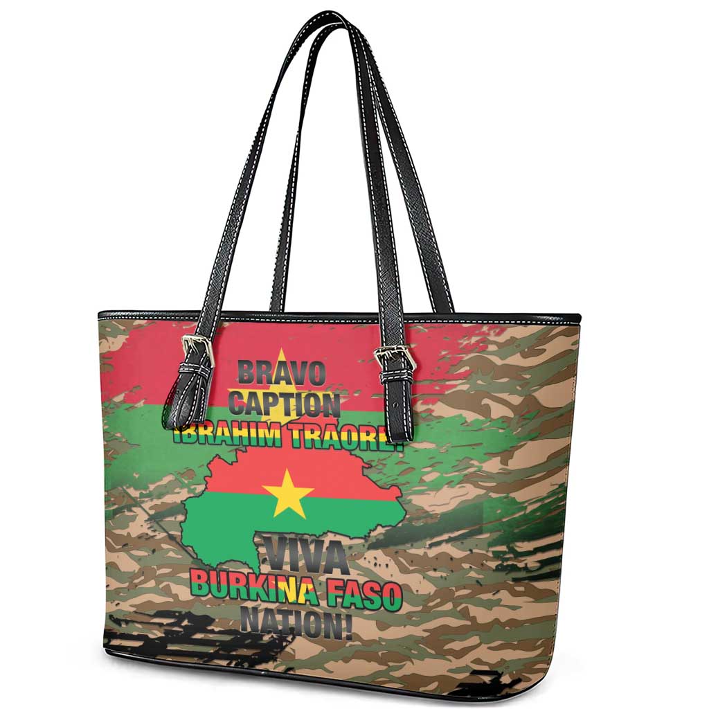 Bravo Caption Traore! Viva Burkina Faso Nation! Leather Tote Bag