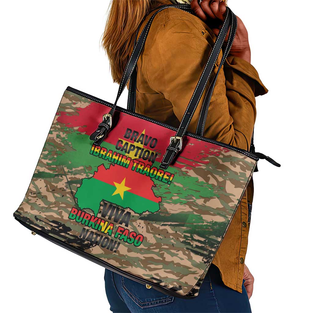 Bravo Caption Traore! Viva Burkina Faso Nation! Leather Tote Bag