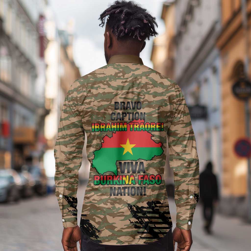 Bravo Caption Traore! Viva Burkina Faso Nation! Long Sleeve Button Shirt