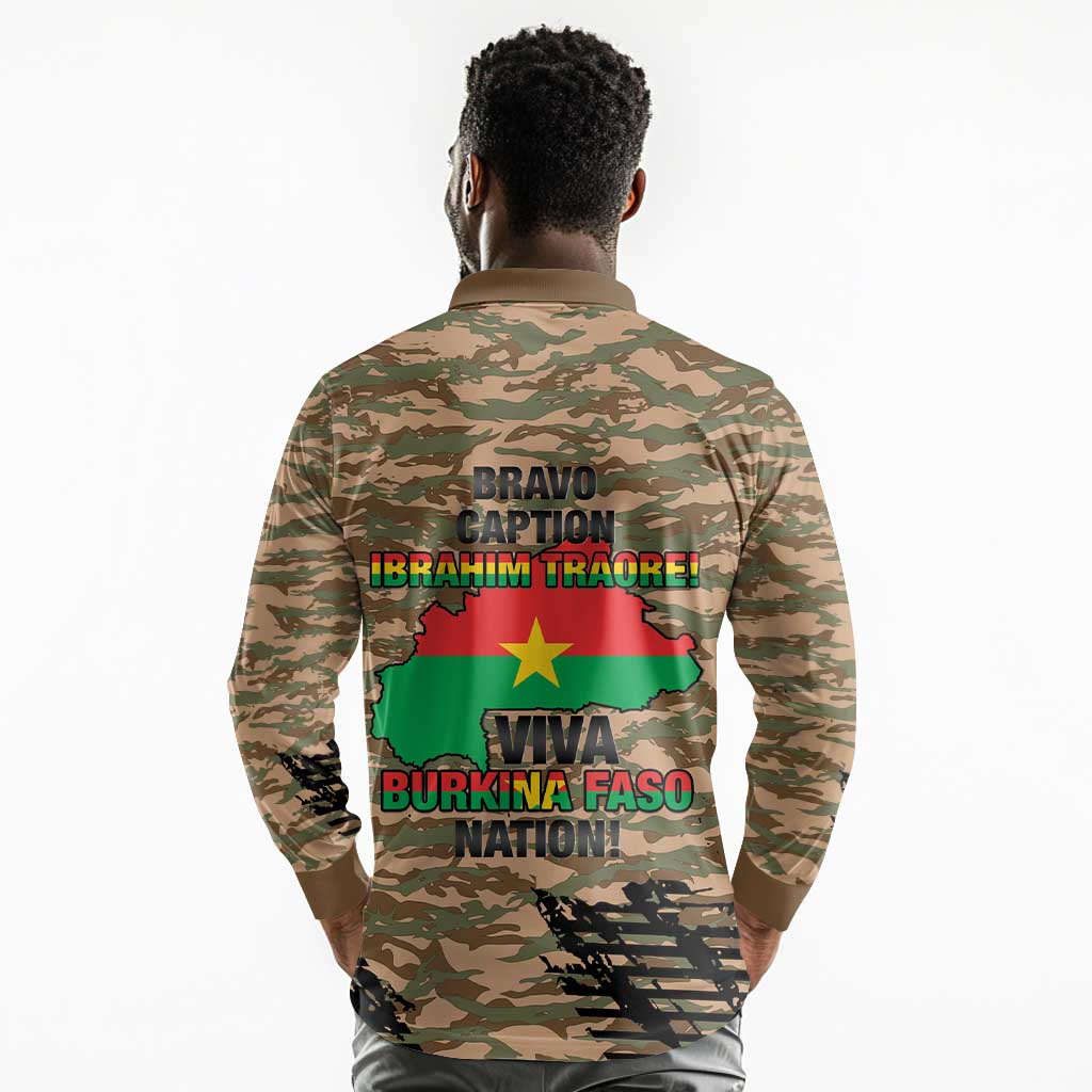 Bravo Caption Traore! Viva Burkina Faso Nation! Long Sleeve Polo Shirt