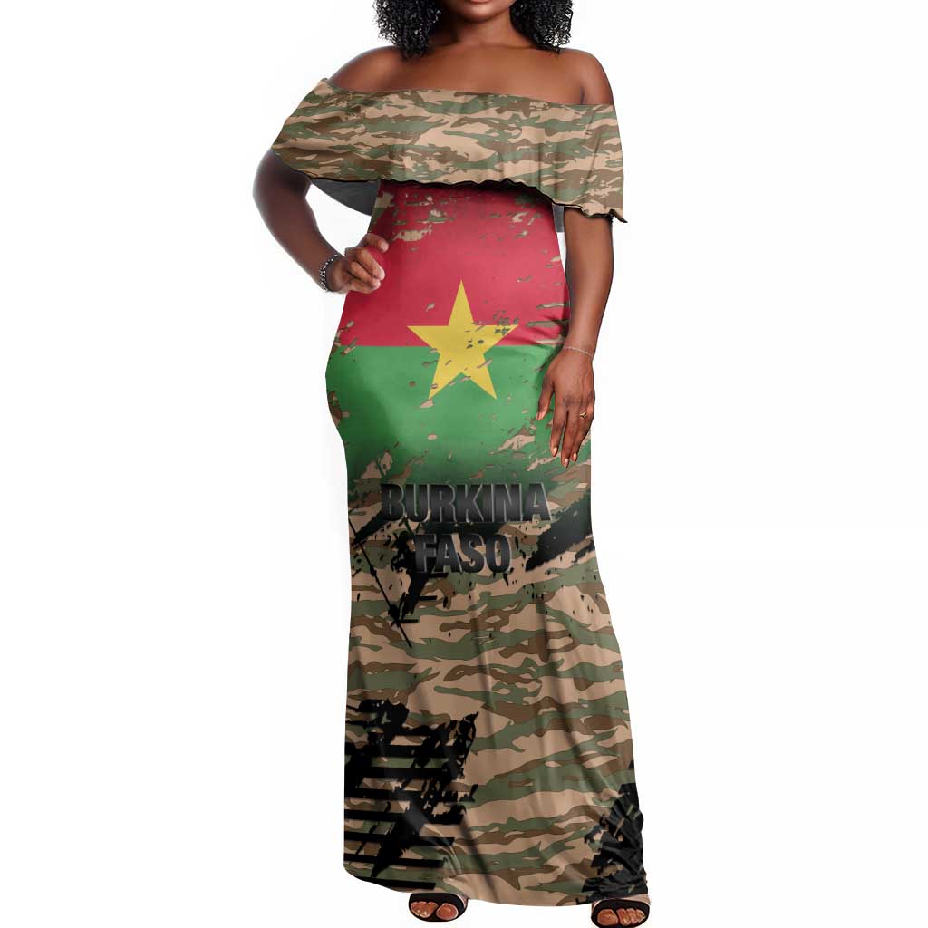 Bravo Caption Traore! Viva Burkina Faso Nation! Off Shoulder Maxi Dress