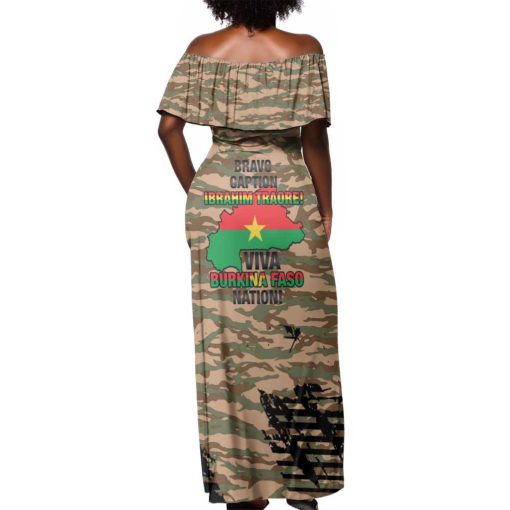 Bravo Caption Traore! Viva Burkina Faso Nation! Off Shoulder Maxi Dress