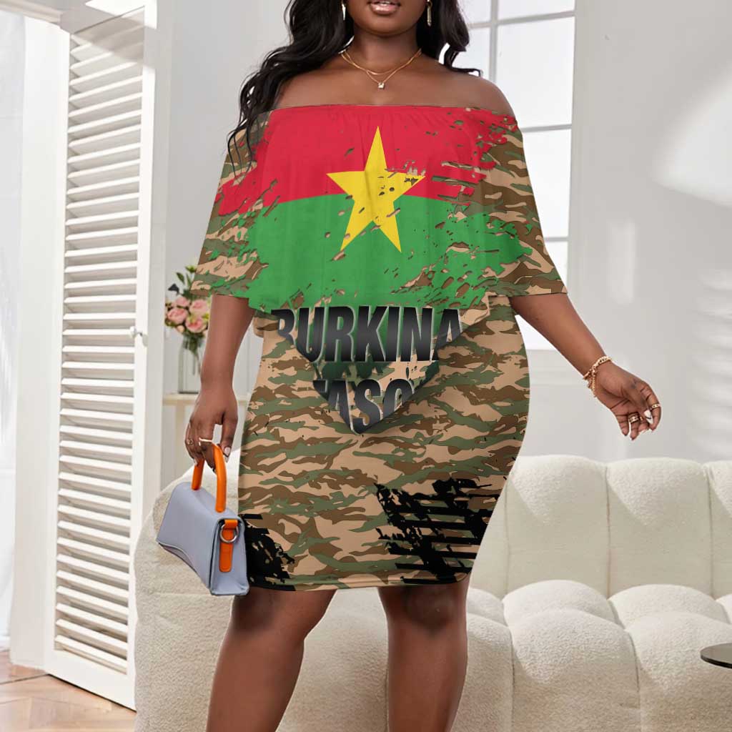 Bravo Caption Traore! Viva Burkina Faso Nation! Off Shoulder Short Dress