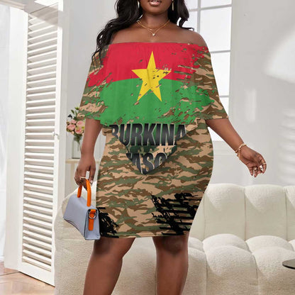 Bravo Caption Traore! Viva Burkina Faso Nation! Off Shoulder Short Dress