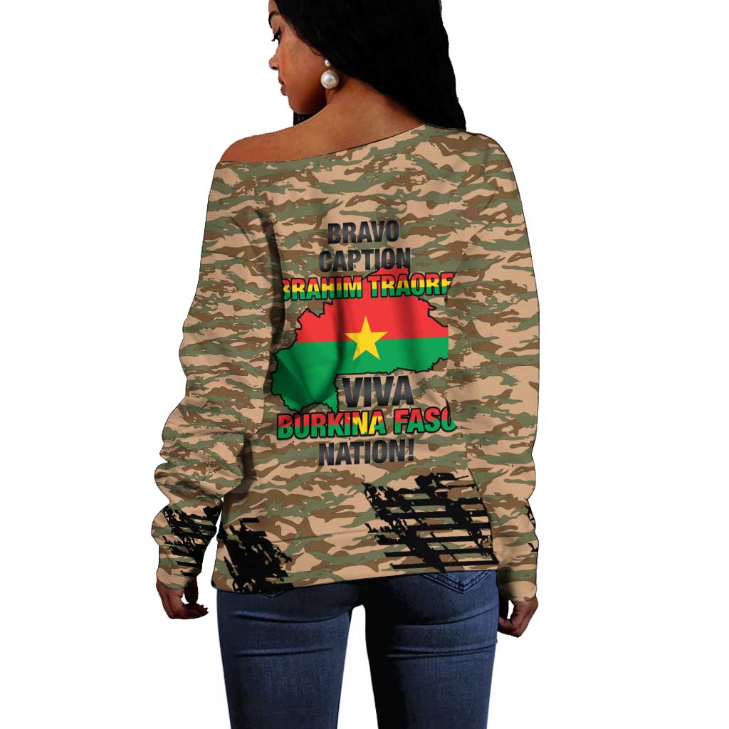 Bravo Caption Traore! Viva Burkina Faso Nation! Off Shoulder Sweater