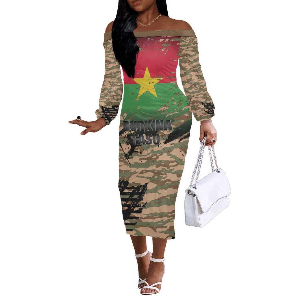 Bravo Caption Traore! Viva Burkina Faso Nation! Off The Shoulder Long Sleeve Dress
