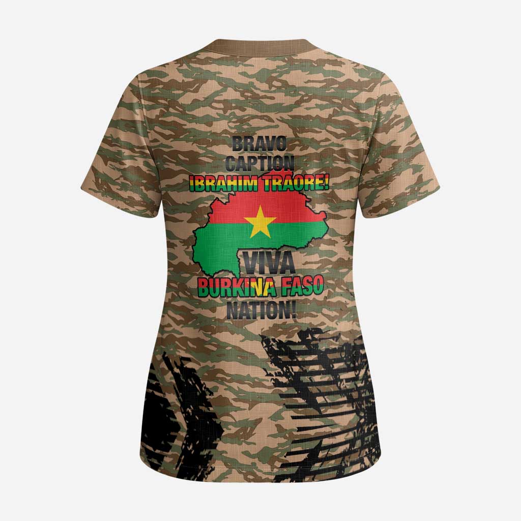 Burkina Faso Military Scrub Top Bravo Caption Traore! Viva Burkina Faso Nation! - African Pride
