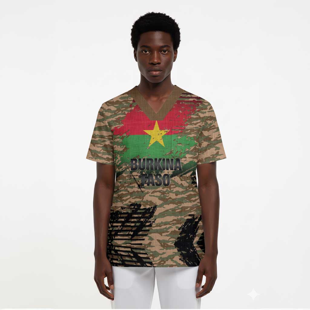 Burkina Faso Military Scrub Top Bravo Caption Traore! Viva Burkina Faso Nation! - African Pride