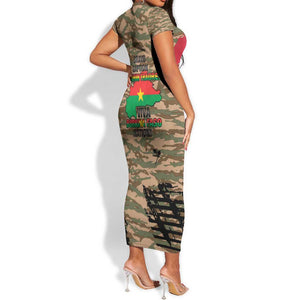 Bravo Caption Traore! Viva Burkina Faso Nation! Short Sleeve Bodycon Dress LT15