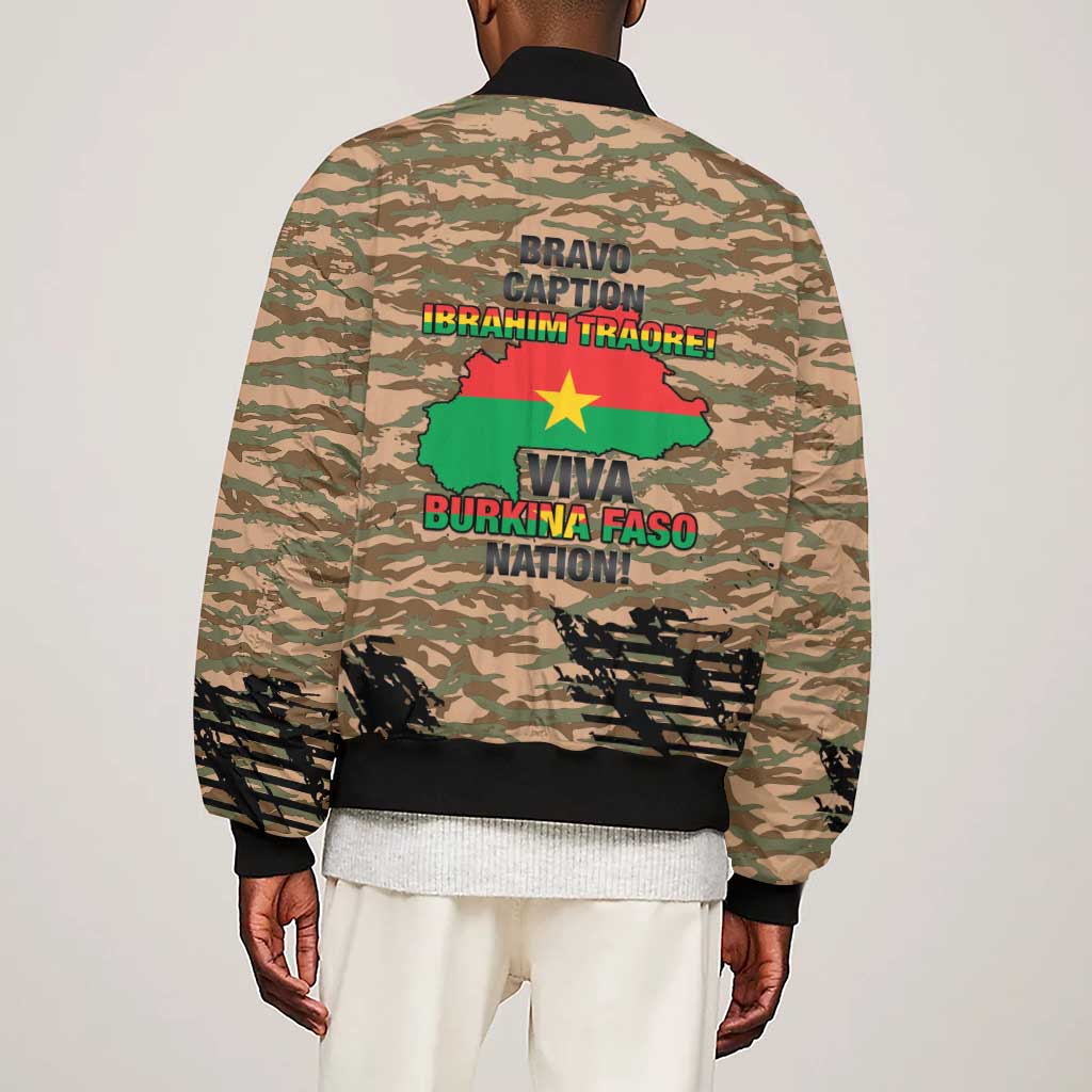 Bravo Caption Traore! Viva Burkina Faso Nation! Sleeve Zip Bomber Jacket