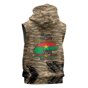 Bravo Caption Traore! Viva Burkina Faso Nation! Sleeveless Zip Hoodie - African Pride