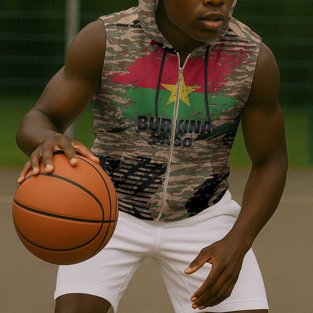 Bravo Caption Traore! Viva Burkina Faso Nation! Sleeveless Zip Hoodie - African Pride