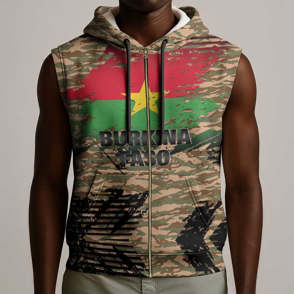 Bravo Caption Traore! Viva Burkina Faso Nation! Sleeveless Zip Hoodie - African Pride