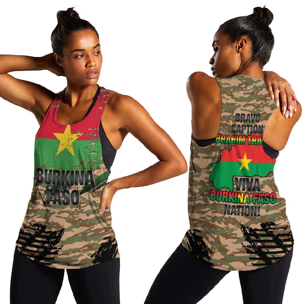 Bravo Caption Traore! Viva Burkina Faso Nation! Women Racerback Tank