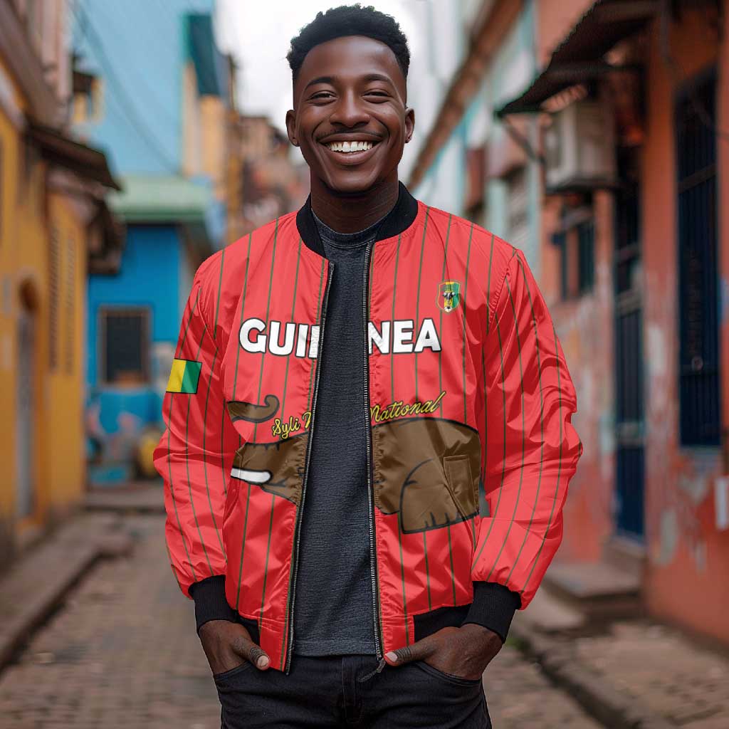 Guinea Football Custom Bomber Jacket Allez Syli National - African Pride