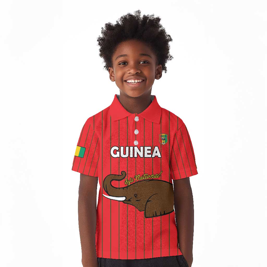 Guinea Football Custom Kid Polo Shirt Allez Syli National - African Pride