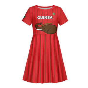 Guinea Football Custom Kid Short Sleeve Dress Allez Syli National - African Pride