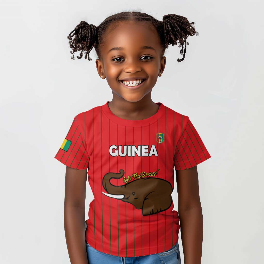 Guinea Football Custom Kid T shirt Allez Syli National - African Pride
