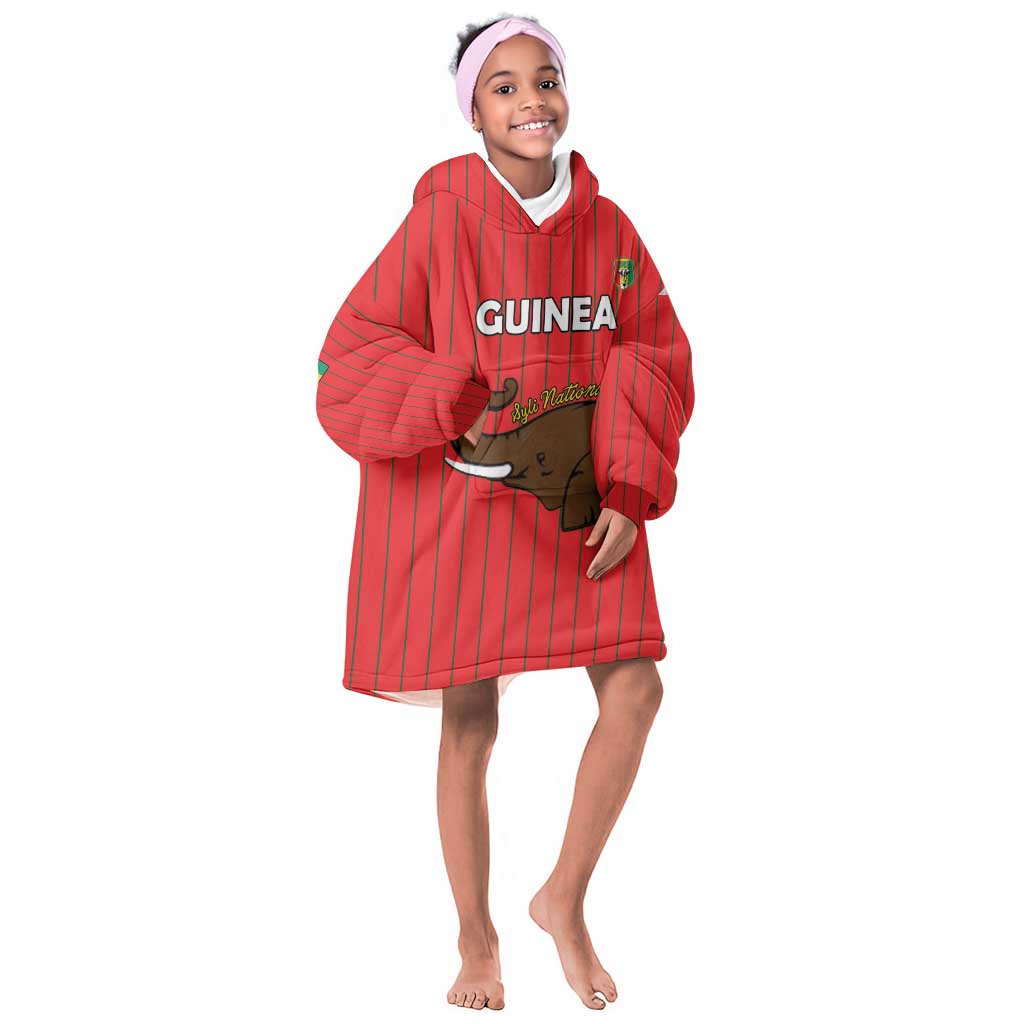 Guinea Football Custom Kid Wearable Blanket Hoodie Allez Syli National - African Pride