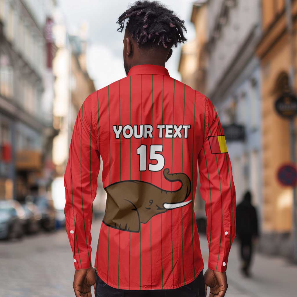 Guinea Football Custom Long Sleeve Button Shirt Allez Syli National - African Pride
