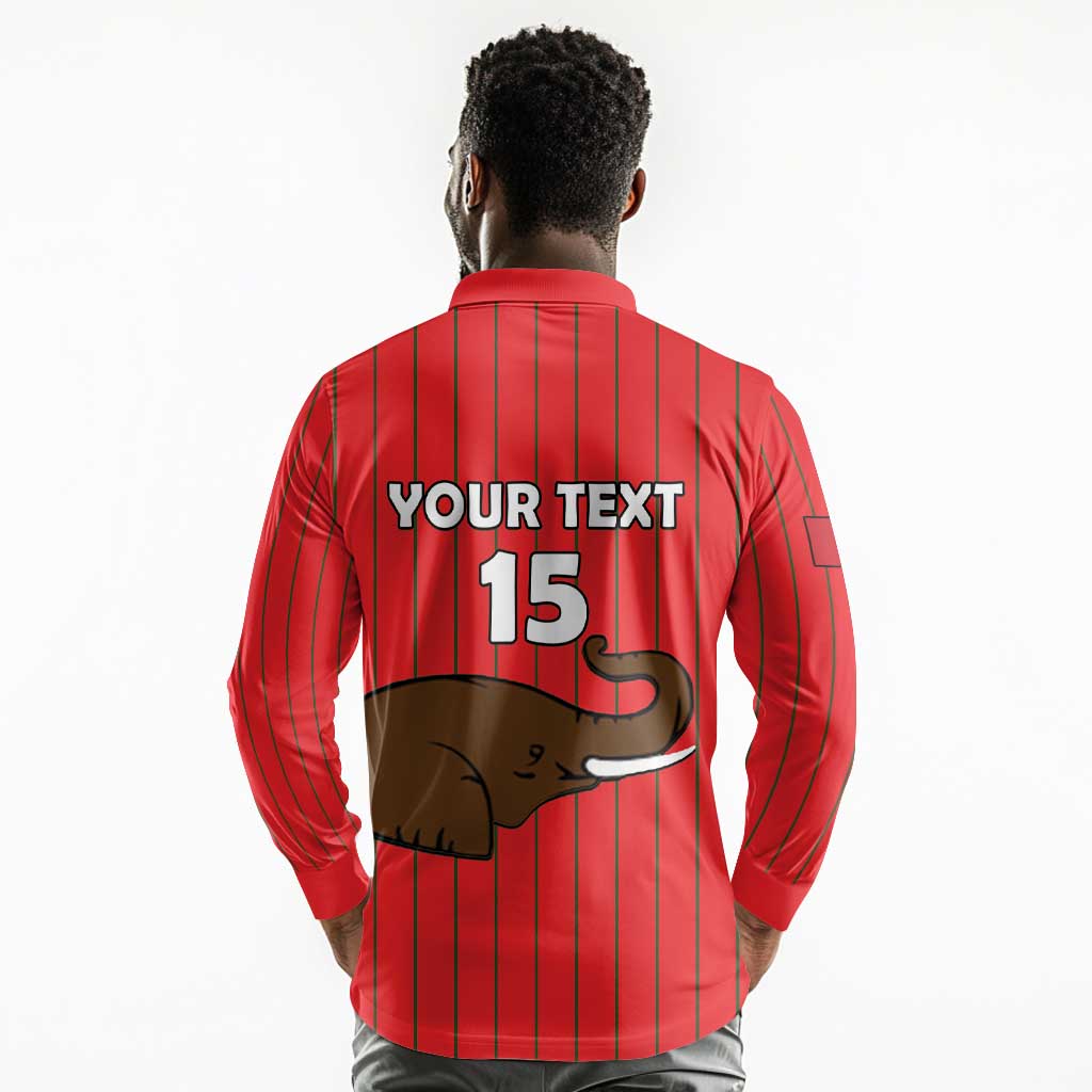 Guinea Football Custom Long Sleeve Polo Shirt Allez Syli National - African Pride