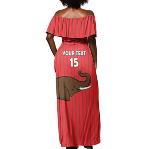 Guinea Football Custom Off Shoulder Maxi Dress Allez Syli National - African Pride