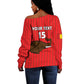 Guinea Football Custom Off Shoulder Sweater Allez Syli National - African Pride