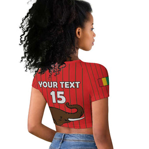 Guinea Football Custom Raglan Cropped T shirt Allez Syli National - African Pride