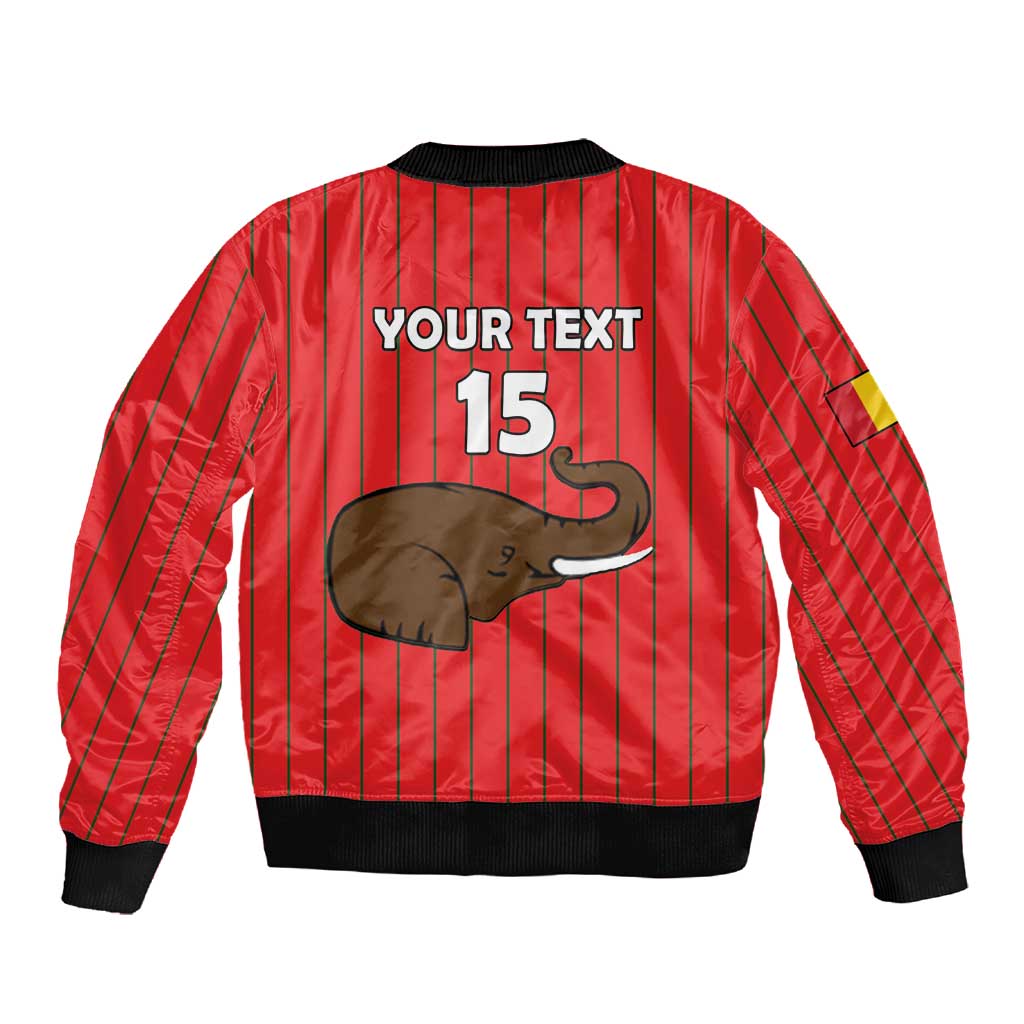 Guinea Football Custom Sleeve Zip Bomber Jacket Allez Syli National - African Pride