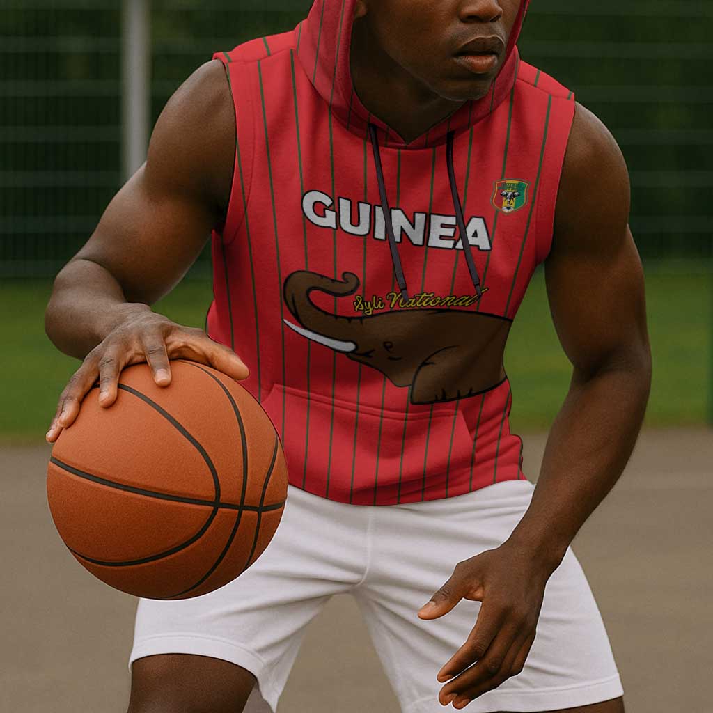 Guinea Football Custom Sleeveless Hoodie Allez Syli National - African Pride
