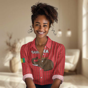 Guinea Football Custom Women Casual Shirt Allez Syli National - African Pride