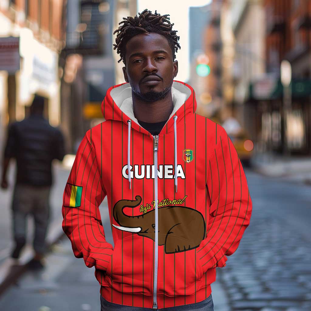 Guinea Football Custom Zip Hoodie Allez Syli National - African Pride