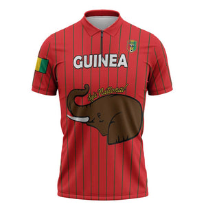 Custom Guinea Football Zipper Polo Shirt Allez Syli National