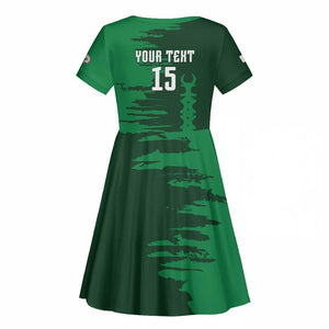 Madagascar Football Custom Kid Short Sleeve Dress Go Champions - African Pride