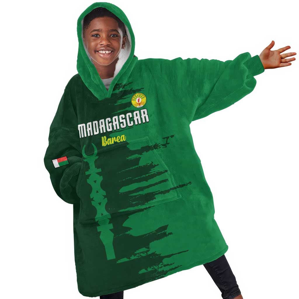 Madagascar Football Custom Kid Wearable Blanket Hoodie Go Champions - African Pride