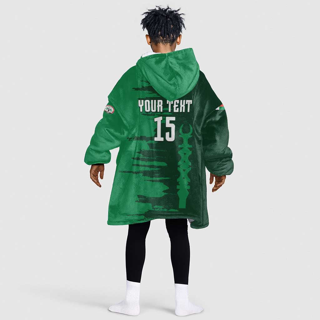 Madagascar Football Custom Kid Wearable Blanket Hoodie Go Champions - African Pride