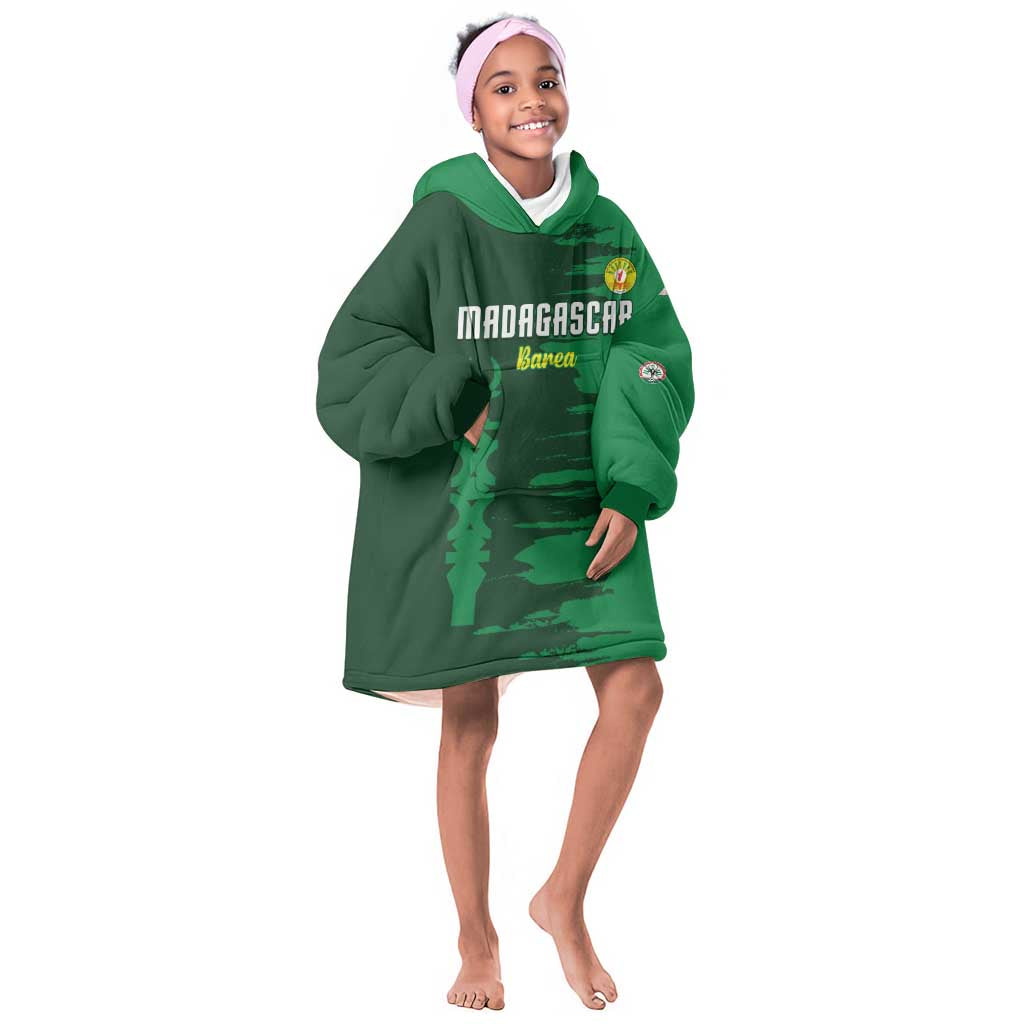 Madagascar Football Custom Kid Wearable Blanket Hoodie Go Champions - African Pride