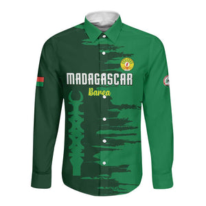 Madagascar Football Custom Long Sleeve Button Shirt Go Champions - African Pride