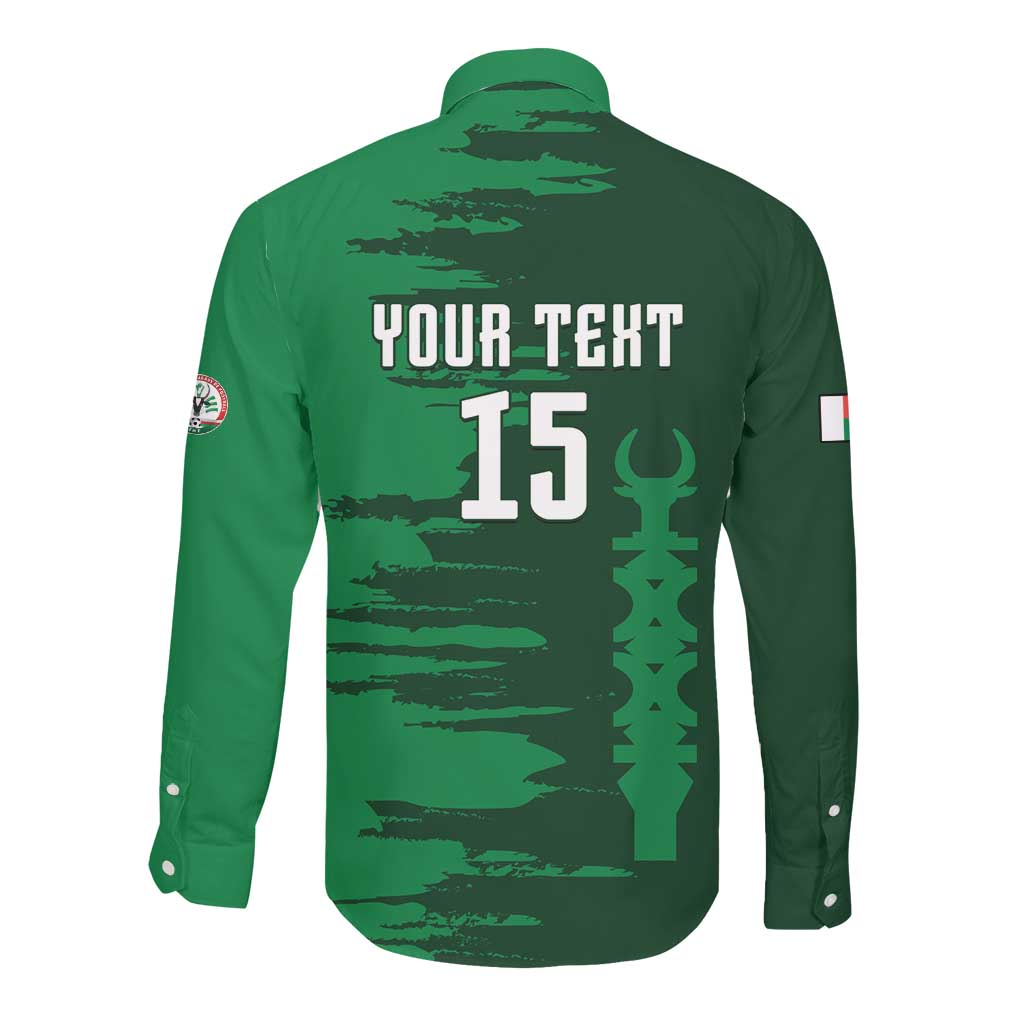 Madagascar Football Custom Long Sleeve Button Shirt Go Champions - African Pride