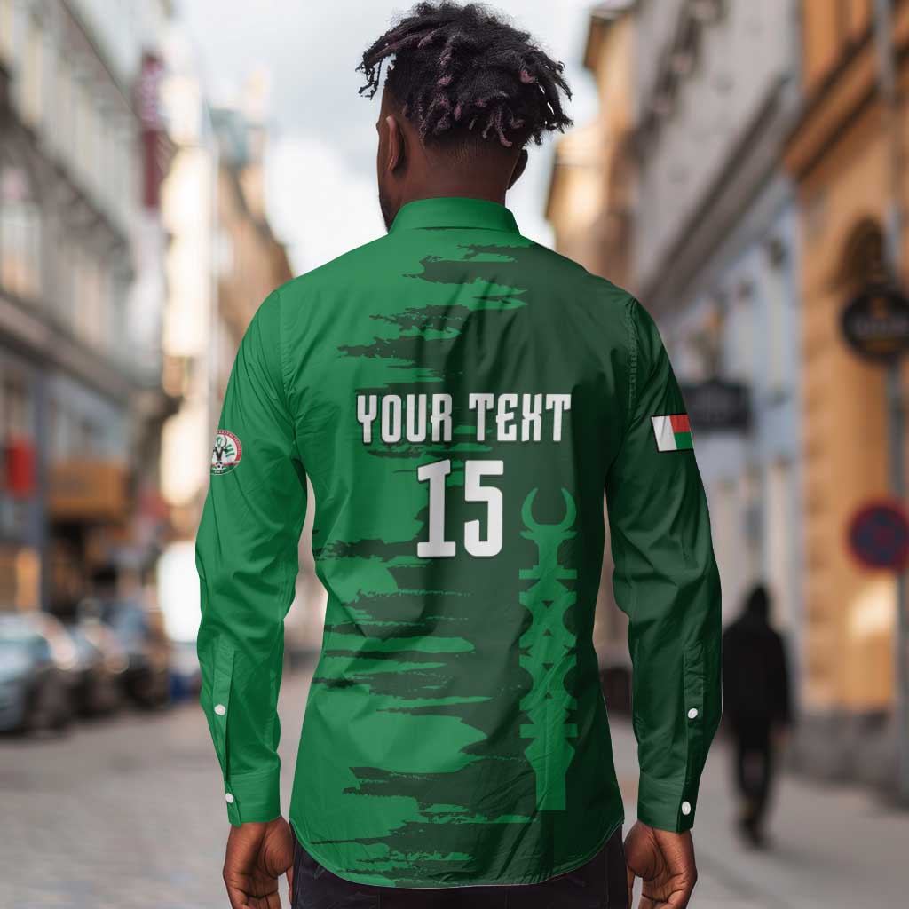 Madagascar Football Custom Long Sleeve Button Shirt Go Champions - African Pride