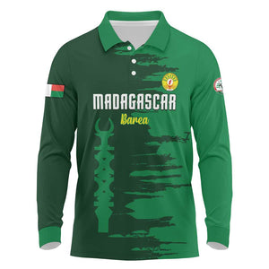 Madagascar Football Custom Long Sleeve Polo Shirt Go Champions - African Pride