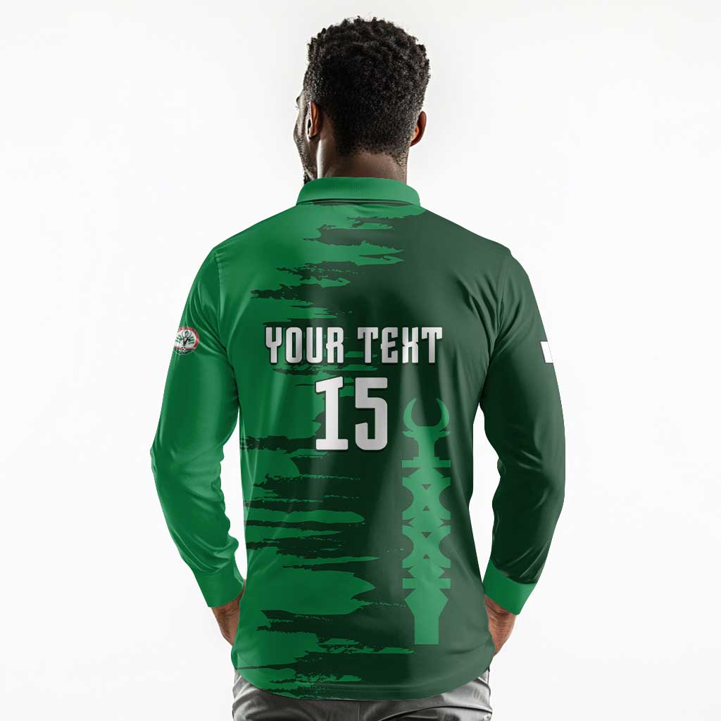 Madagascar Football Custom Long Sleeve Polo Shirt Go Champions - African Pride