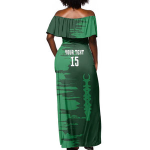 Madagascar Football Custom Off Shoulder Maxi Dress Go Champions - African Pride