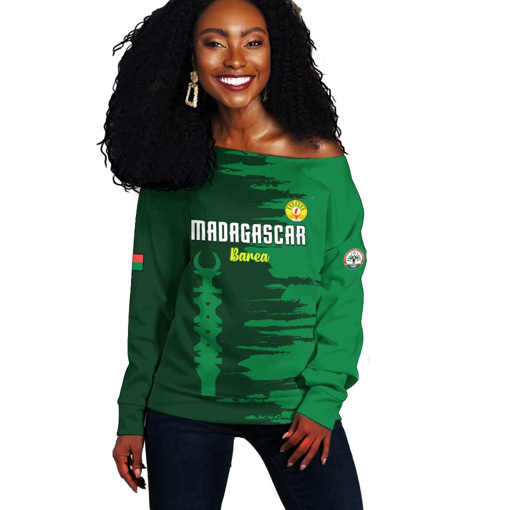 Madagascar Football Custom Off Shoulder Sweater Go Champions - African Pride