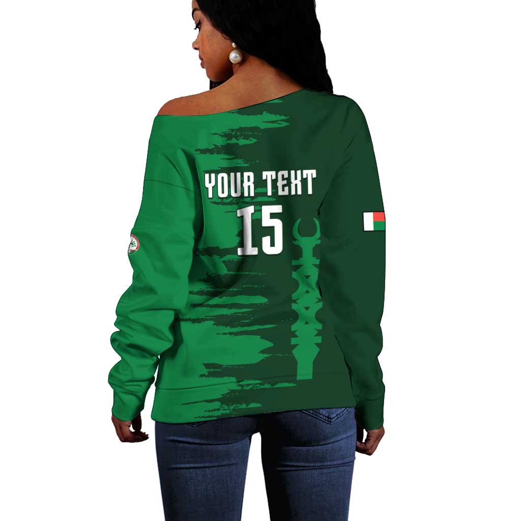 Madagascar Football Custom Off Shoulder Sweater Go Champions - African Pride