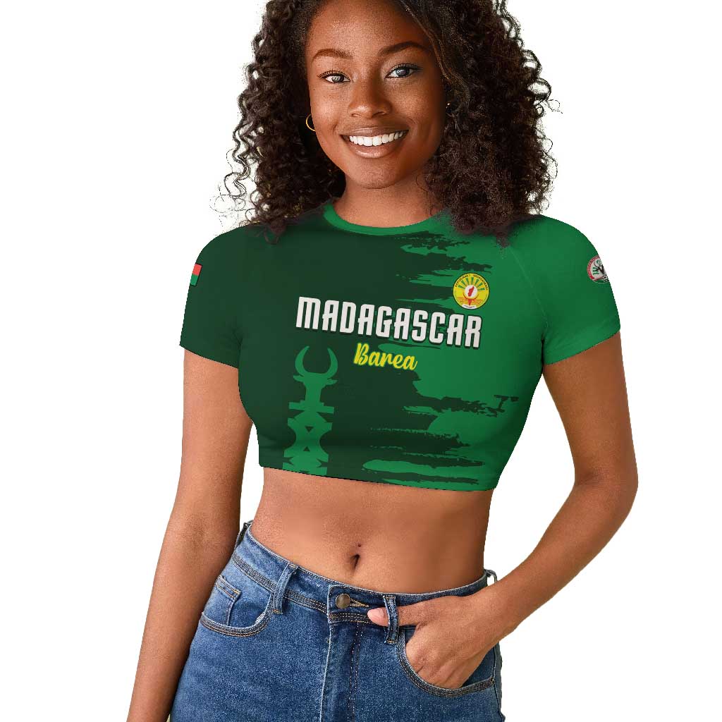 Madagascar Football Custom Raglan Cropped T shirt Go Champions - African Pride