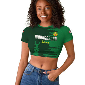 Madagascar Football Custom Raglan Cropped T shirt Go Champions - African Pride