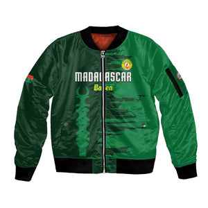 Madagascar Football Custom Sleeve Zip Bomber Jacket Go Champions - African Pride